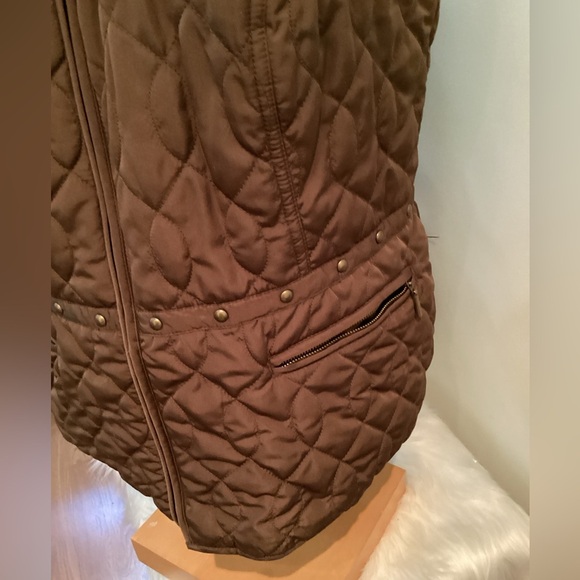 jh collectibles quilted full zip cocoa brown vest Woman’s size 1X - Picture 6 of 13